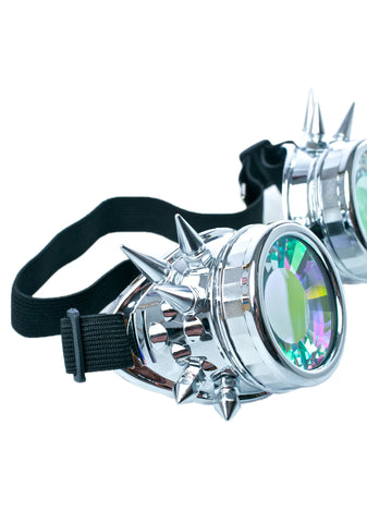 Chrome Spike Kaleidoscope Goggles