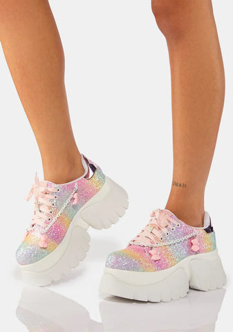 Pastel Glitter Popping Candy Sneakers