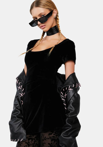 Midnight Into The Woods Velvet Dress