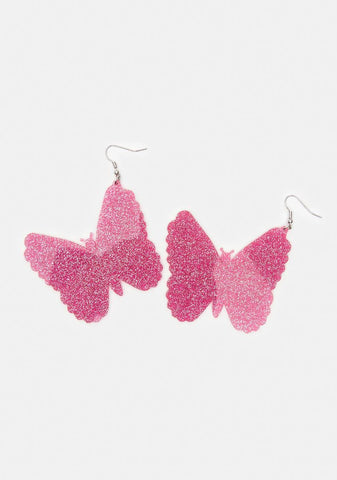 Sparkle And Shine Glitter Butterfly Earrings