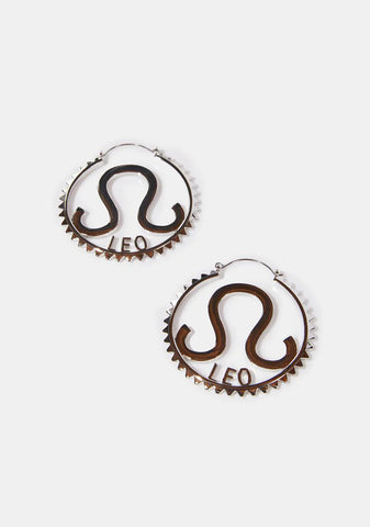 Reppin' Leo Hoop Earrings