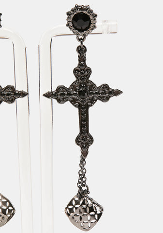 Let Us Rejoice Cross Earrings