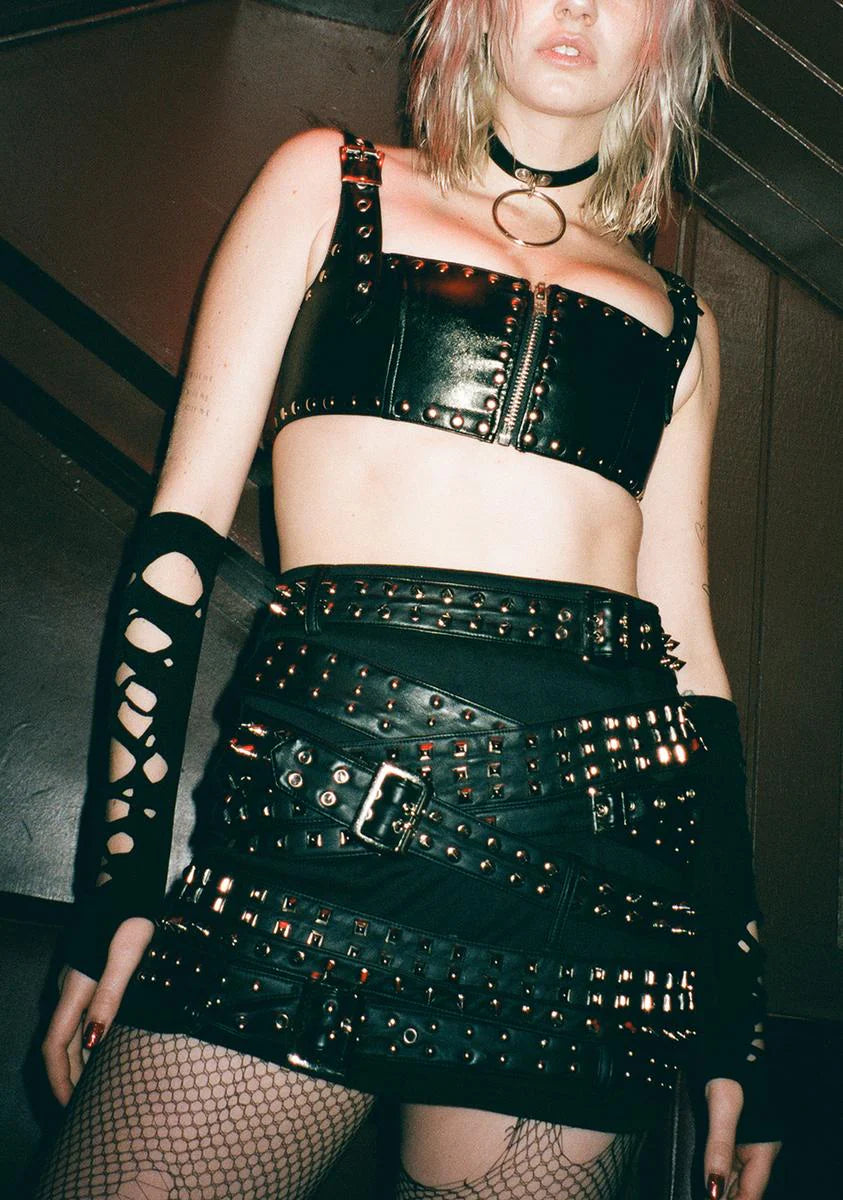 Wicked Cash Strapped Mini Skirt