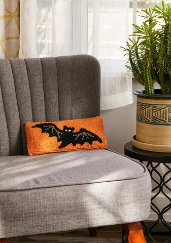 Bat Hooked Pillow