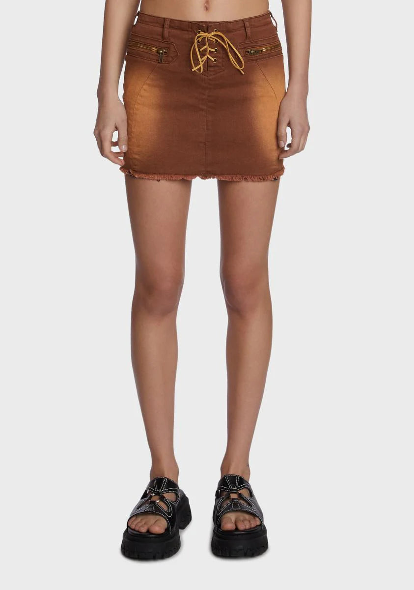 Acoustic Heartbeat Denim Skirt