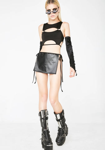 Midnight Maniac Cut-Out Crop Top