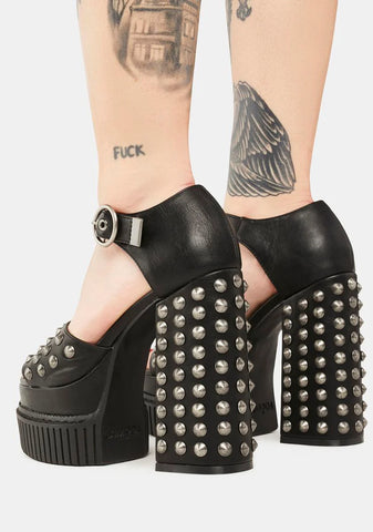 Studded Platform Heels
