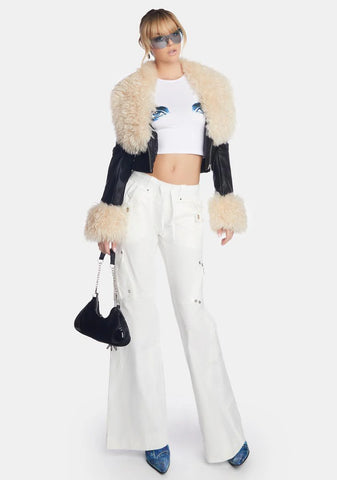 White Prilla Cargo Pants