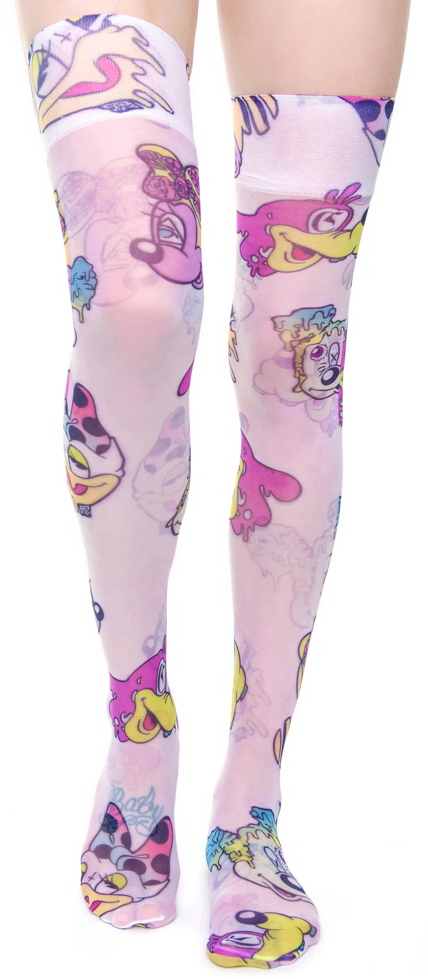 Worped On Acid Sheer Knee High Socks