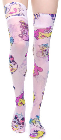 Worped On Acid Sheer Knee High Socks