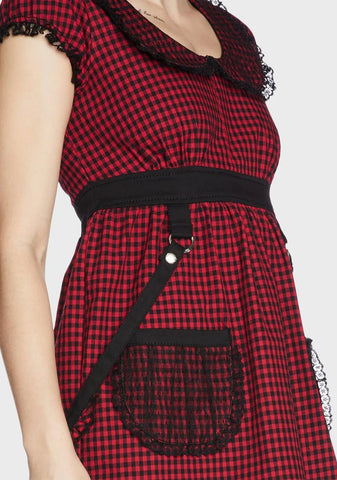 Black And Red Bo Peep Strap Dress
