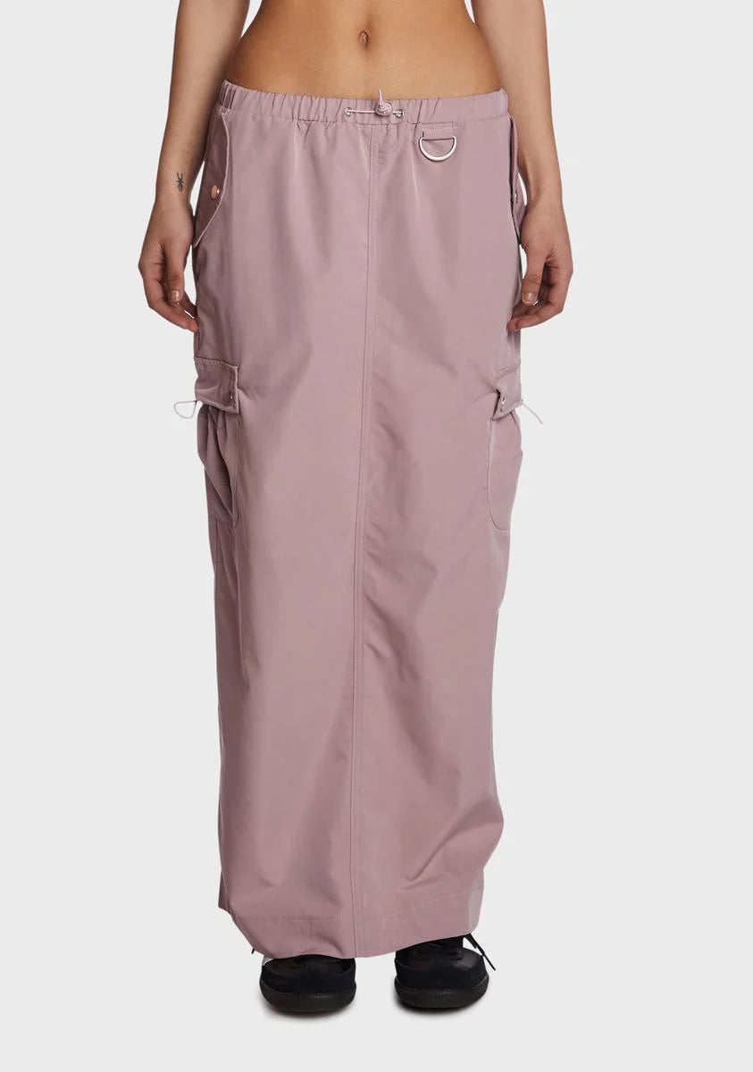 Mauve Gone Backpacking Maxi Skirt