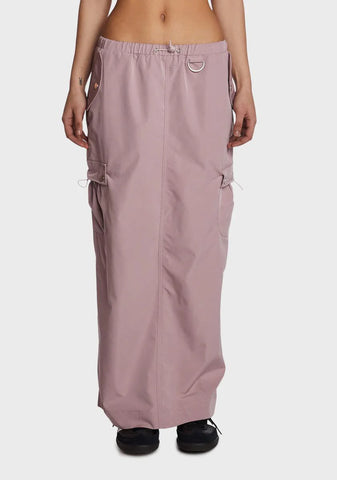 Mauve Gone Backpacking Maxi Skirt