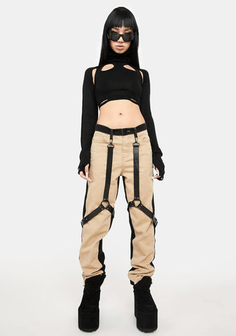 Atmosphere Black Knit Cutout Turtleneck Top