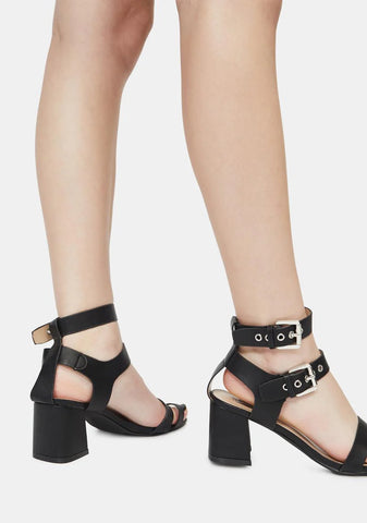 Noir Match My Pace Sandal Heels