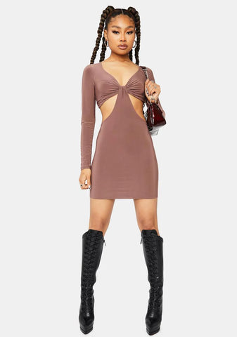 Last Chance Front Twist Cutout Dress