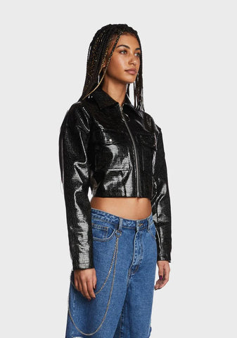 Noir Lethal Cherry Patent Jacket