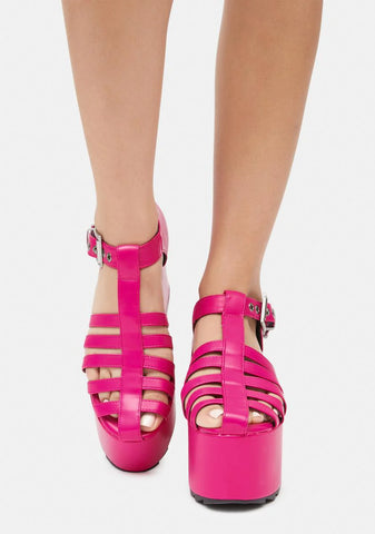 Middle Fingers Up Platform Sandals