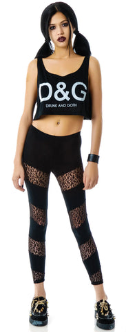 Drunk and Goth Cropped Tank Top - Black
