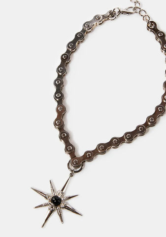 Compression Sun Roller Chain Choker Necklace