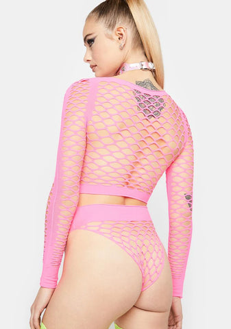 Sweet Electric Bolt Fishnet Set