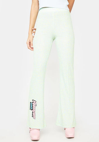 X Powerpuff Girls Leopard Print Flare Pants