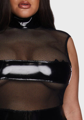 Plus Banned Behavior Vinyl Bodysuit