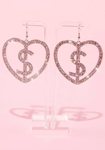 Dollar Bill Y'all Rhinestone Earrings
