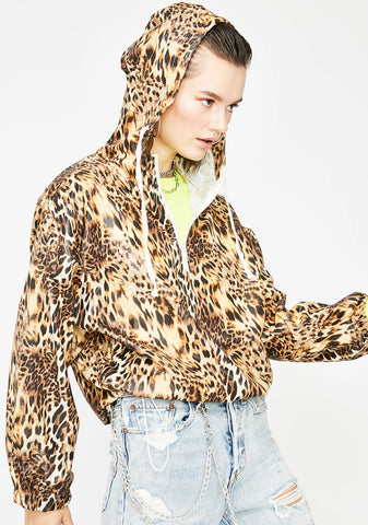 Leopard Fever Zip Windbreaker