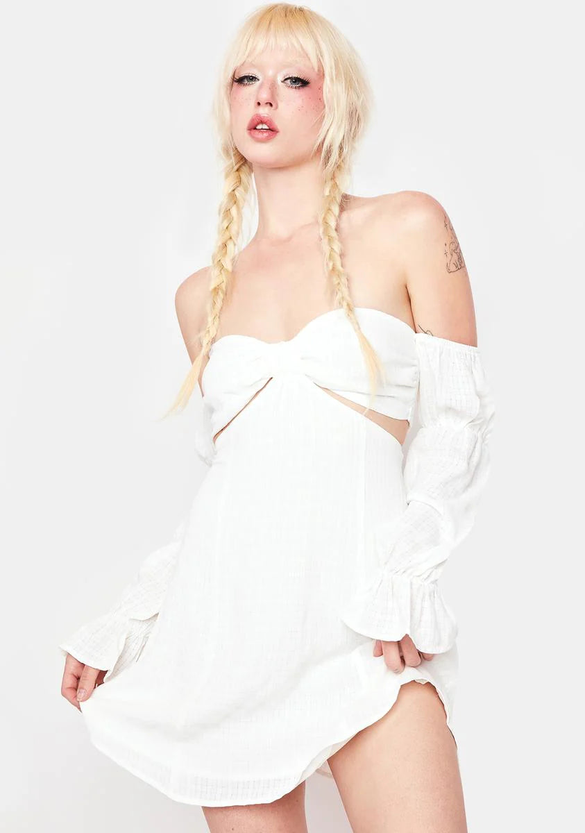 Champagne For Breakfast Off Shoulder Dress