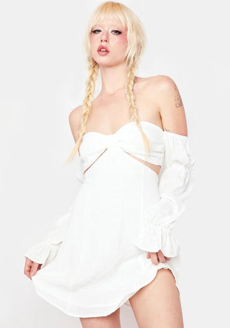 Champagne For Breakfast Off Shoulder Dress