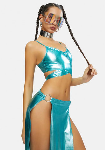 Journey To Atlantis Wrap Crop Top