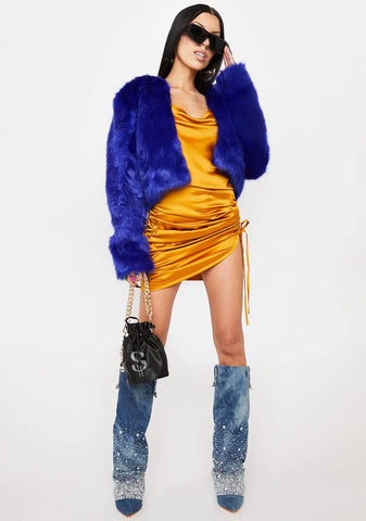 Strike It Rich Satin Mini Dress