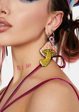 Wonderland Calling Mushroom Earrings