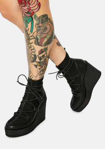 Atomic Wedge Lace-Up Booties