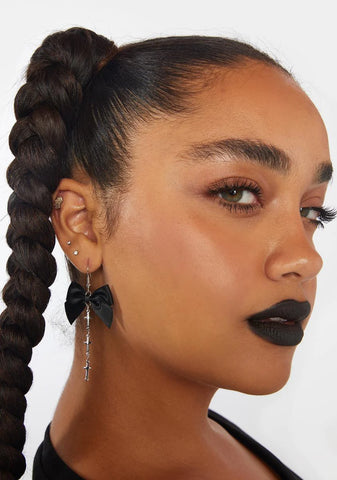 Night Hot And Mean Bow Earrings