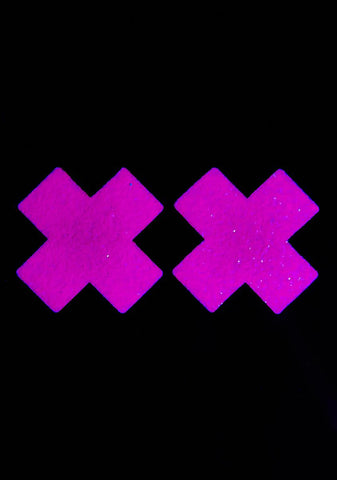 Pink UV Super Sparkle Cross Pasties