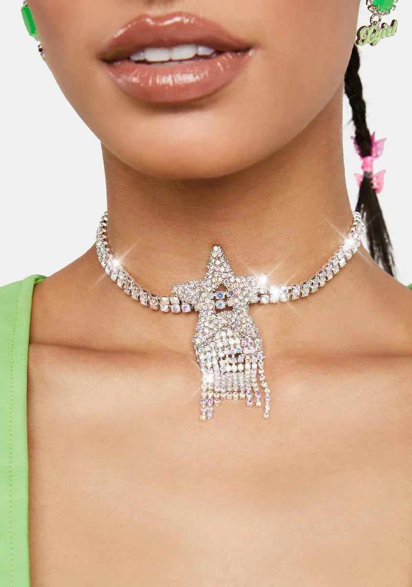 Make A Wish Rhinestone Choker