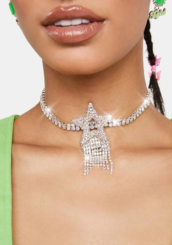 Make A Wish Rhinestone Choker