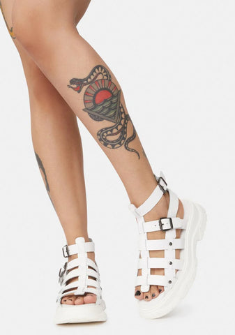 White Gia Gladiator Sandals