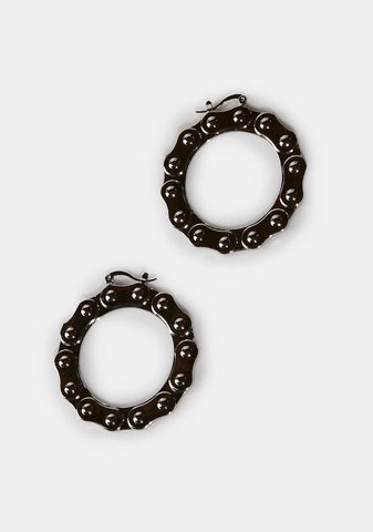 Distortion Roller Chain Hoop Earrings