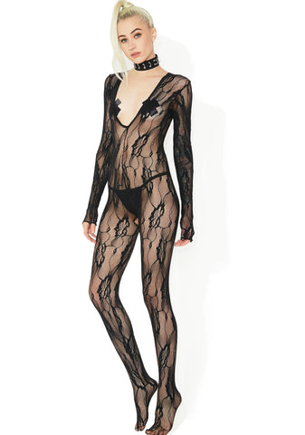Midnight Garden Lace Bodystocking