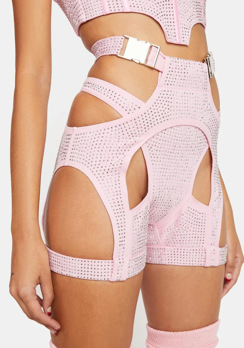 Pink Morph Cut-Out Shorts