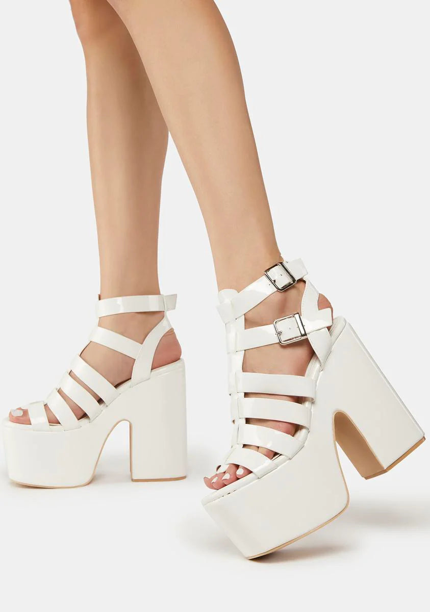 White Astridd Platform Heels