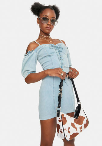 Hit Me Up Denim Mini Dress