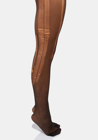 Atmosphere Black Distressed Tights