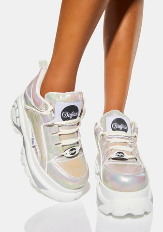 Rainbow Metallic Classic Low Platform Sneakers
