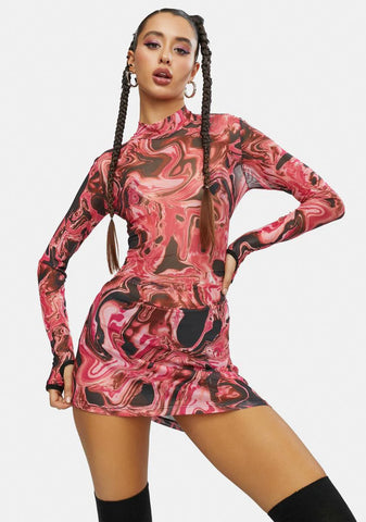 Lady Acid Dimension Mesh Dress