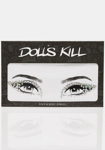 Iridescent Winged Rhinestone Face Gems