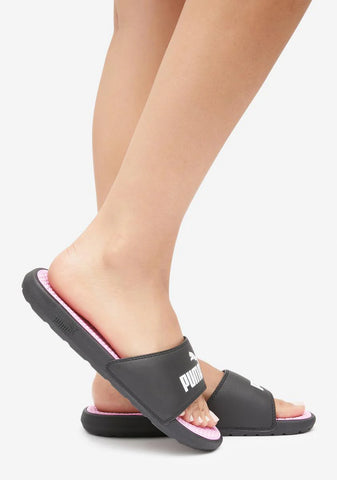 Black Pink Cool Cat Logo Slides